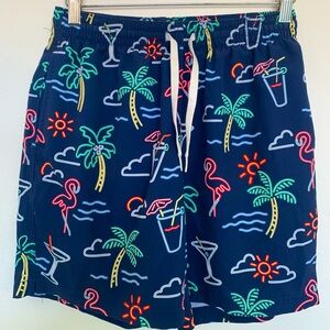 COPY - Chubbies Mens The Neon Lights Lined Swim Shorts Size S Blue Low Rise Pul…